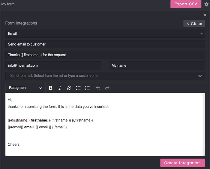 Email integration