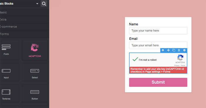 Google reCAPTCHA Block