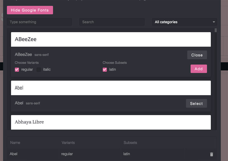 Editor Fonts